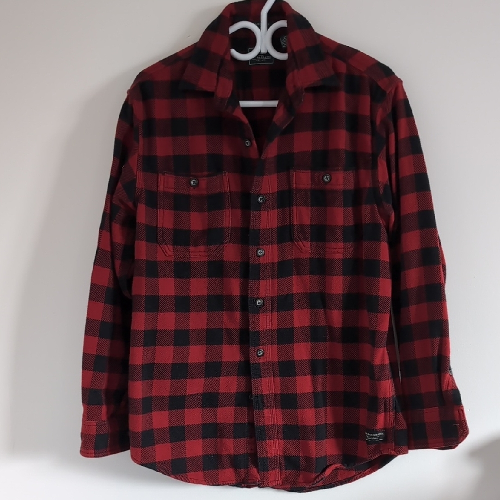 G.H. Bass & Co. Red and Black Plaid Button Down Shirt